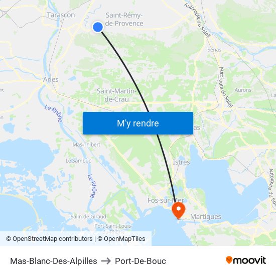 Mas-Blanc-Des-Alpilles to Port-De-Bouc map