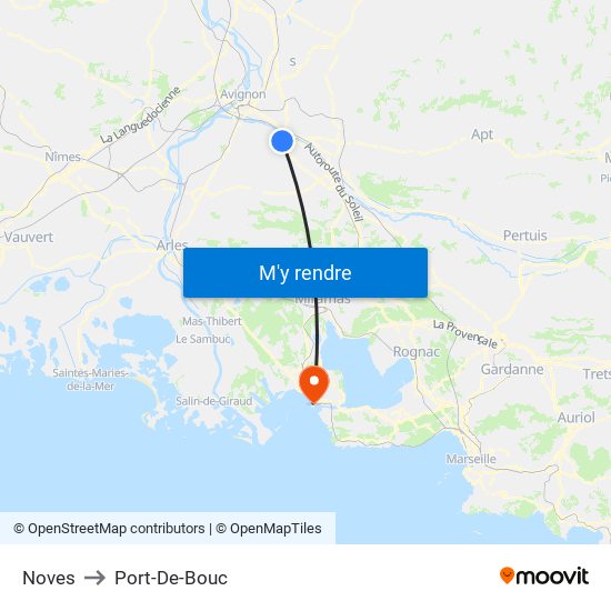 Noves to Port-De-Bouc map