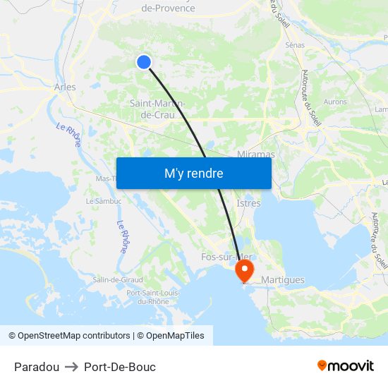 Paradou to Port-De-Bouc map
