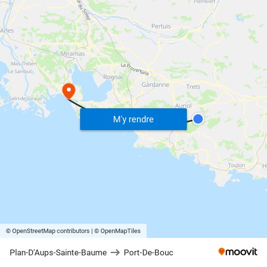 Plan-D'Aups-Sainte-Baume to Port-De-Bouc map