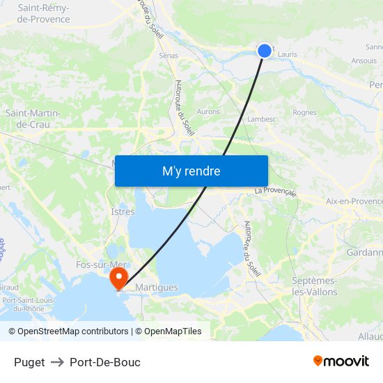 Puget to Port-De-Bouc map