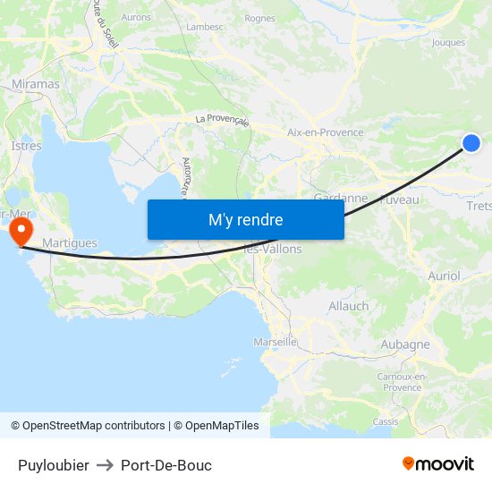 Puyloubier to Port-De-Bouc map