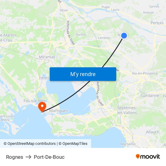 Rognes to Port-De-Bouc map