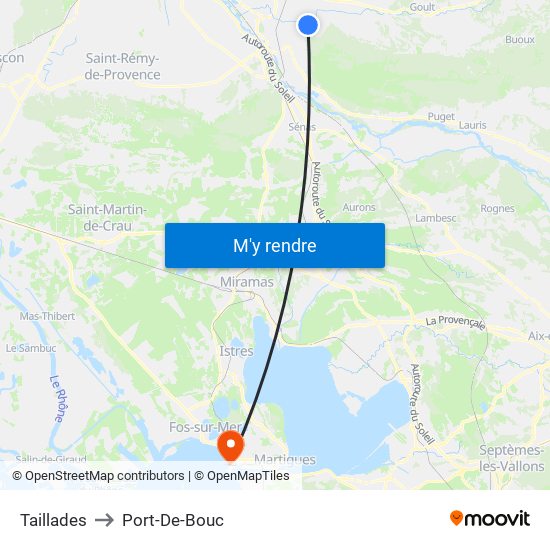 Taillades to Port-De-Bouc map