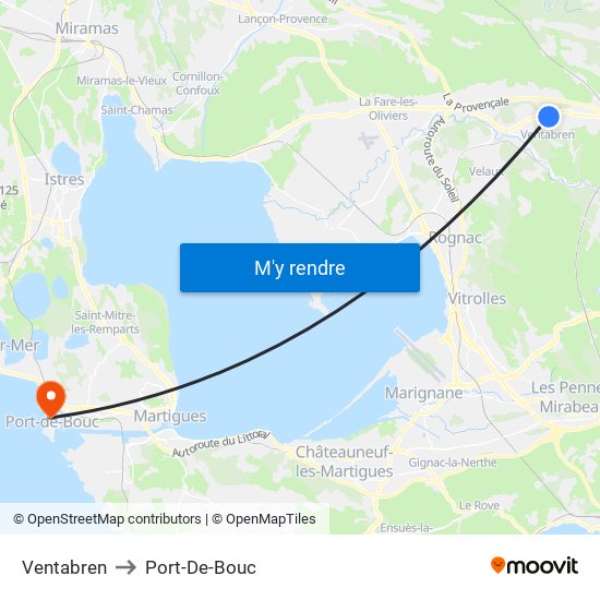 Ventabren to Port-De-Bouc map
