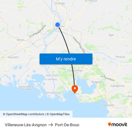 Villeneuve-Lès-Avignon to Port-De-Bouc map