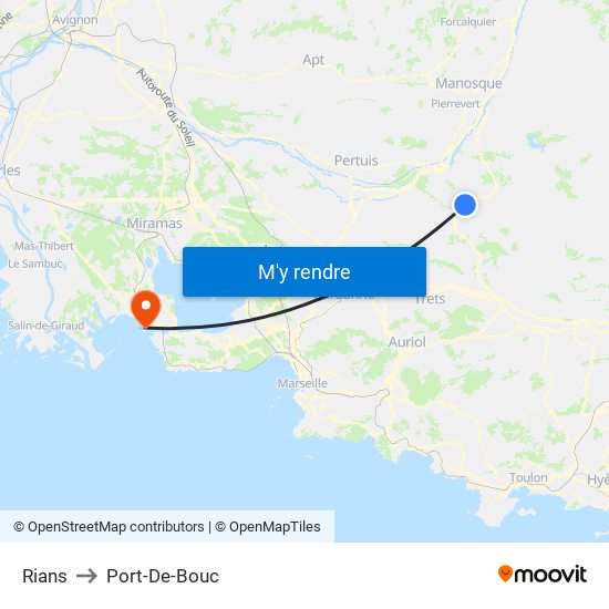 Rians to Port-De-Bouc map