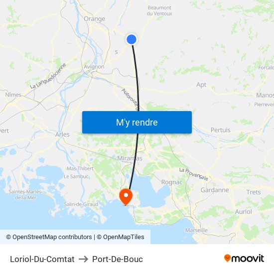 Loriol-Du-Comtat to Port-De-Bouc map