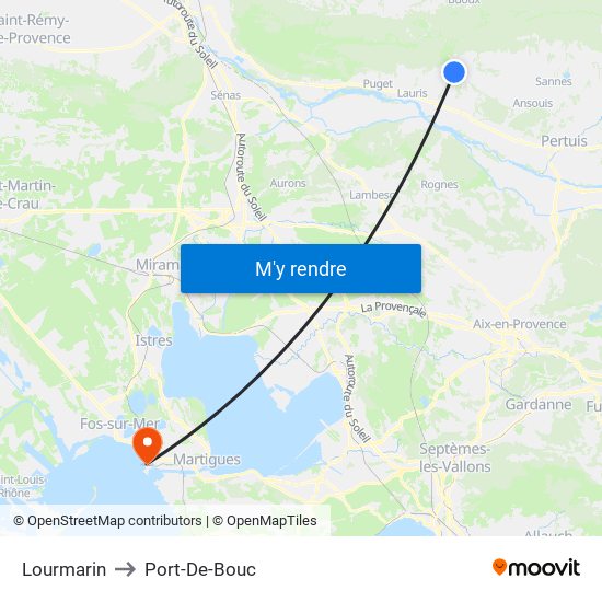 Lourmarin to Port-De-Bouc map