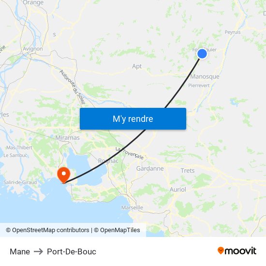 Mane to Port-De-Bouc map