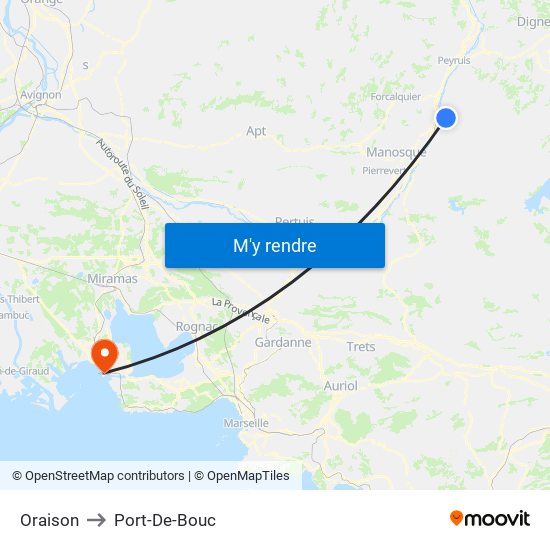 Oraison to Port-De-Bouc map