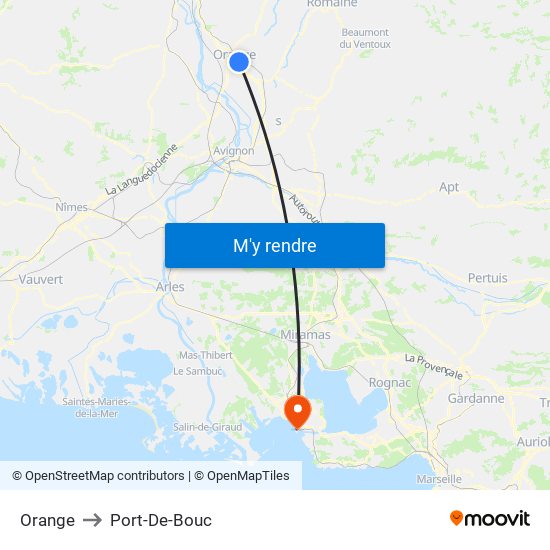 Orange to Port-De-Bouc map