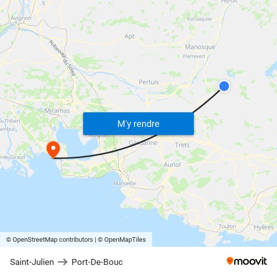 Saint-Julien to Port-De-Bouc map