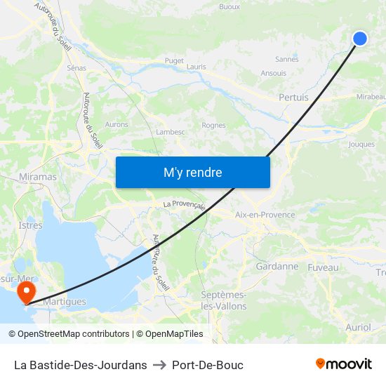 La Bastide-Des-Jourdans to Port-De-Bouc map
