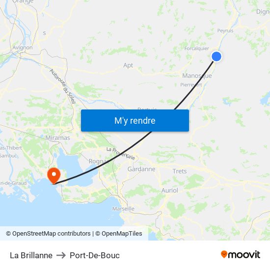 La Brillanne to Port-De-Bouc map