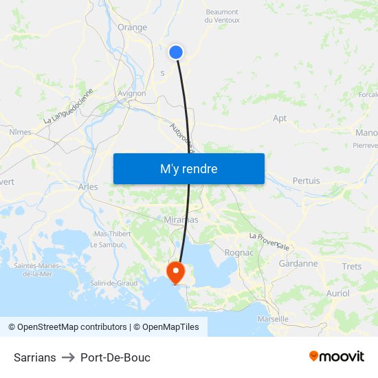 Sarrians to Port-De-Bouc map