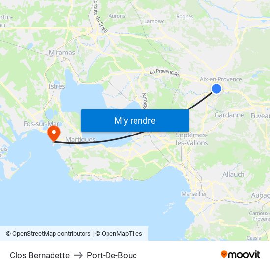 Clos Bernadette to Port-De-Bouc map