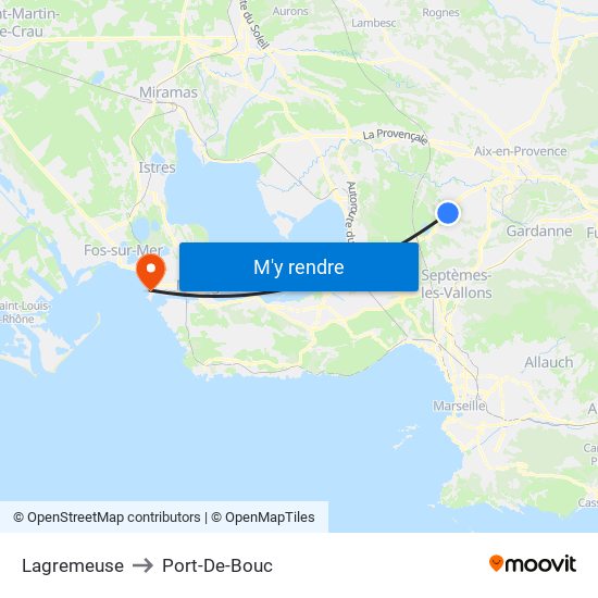 Lagremeuse to Port-De-Bouc map