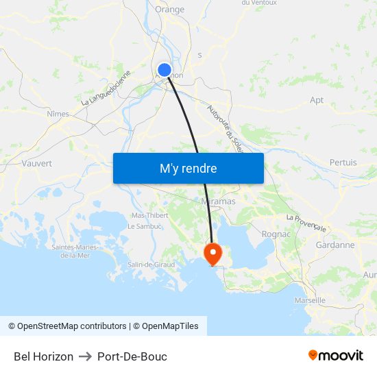 Bel Horizon to Port-De-Bouc map