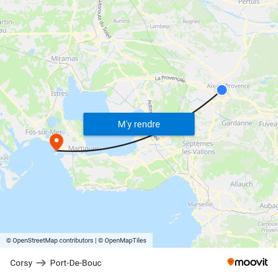 Corsy to Port-De-Bouc map