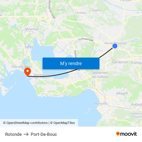 Rotonde to Port-De-Bouc map