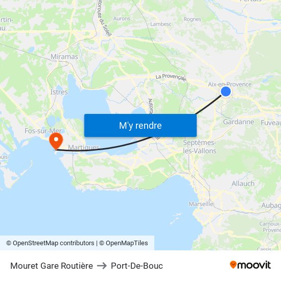Mouret Gare Routière to Port-De-Bouc map