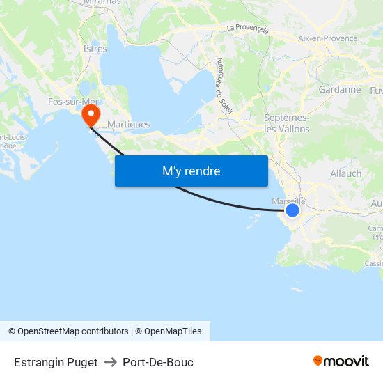 Estrangin Puget to Port-De-Bouc map