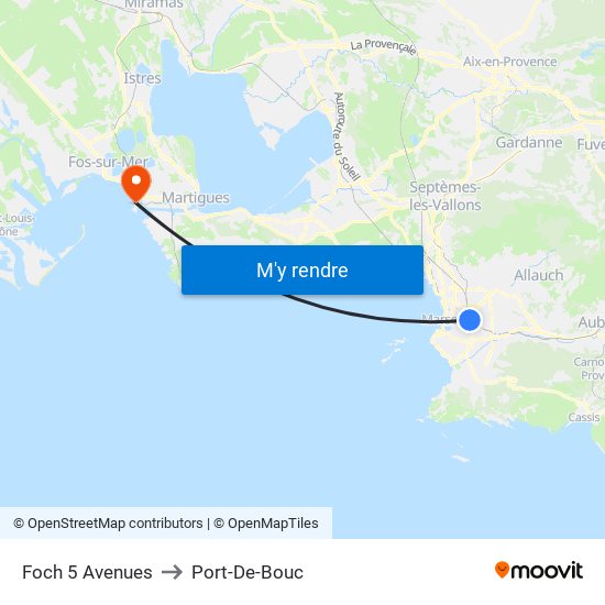 Foch 5 Avenues to Port-De-Bouc map
