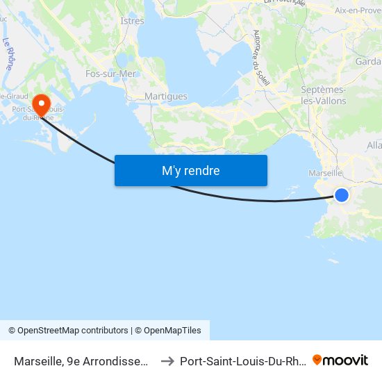 Marseille, 9e Arrondissement to Port-Saint-Louis-Du-Rhône map