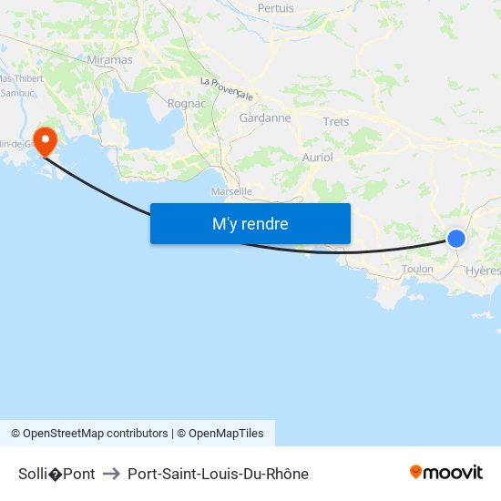 Solli�Pont to Port-Saint-Louis-Du-Rhône map