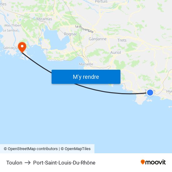 Toulon to Port-Saint-Louis-Du-Rhône map