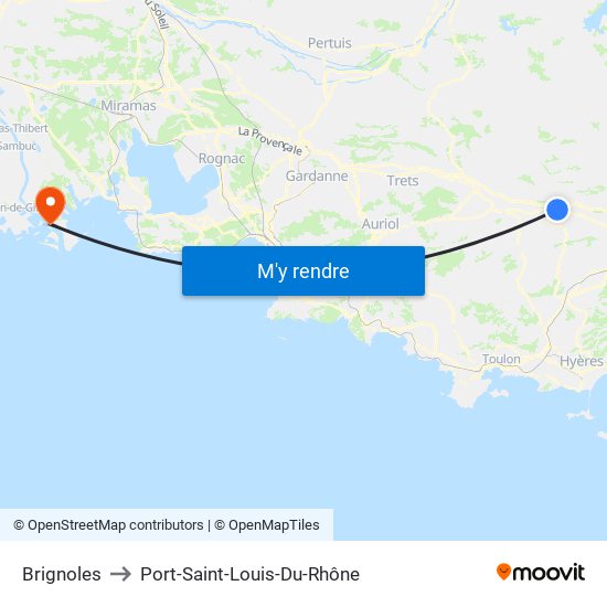 Brignoles to Port-Saint-Louis-Du-Rhône map