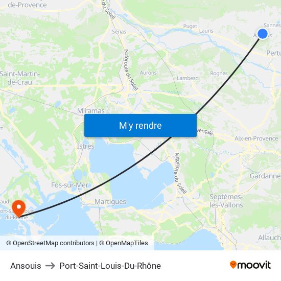 Ansouis to Port-Saint-Louis-Du-Rhône map