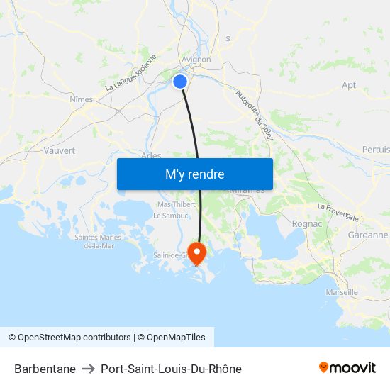 Barbentane to Port-Saint-Louis-Du-Rhône map