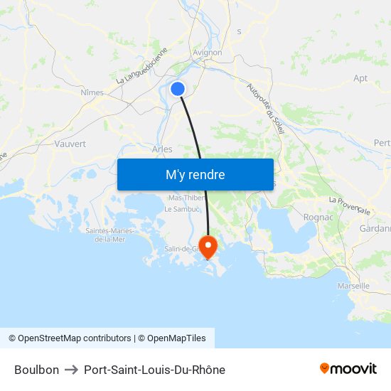 Boulbon to Port-Saint-Louis-Du-Rhône map