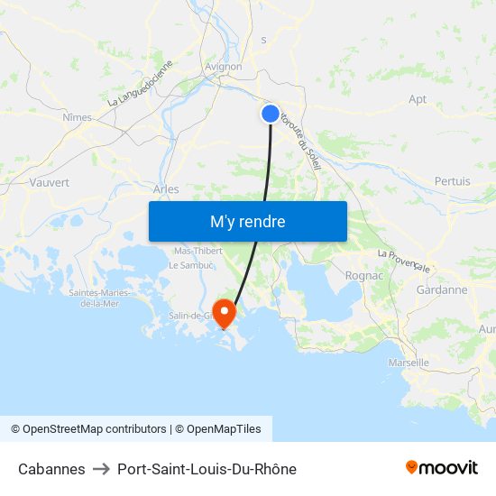 Cabannes to Port-Saint-Louis-Du-Rhône map