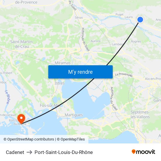 Cadenet to Port-Saint-Louis-Du-Rhône map