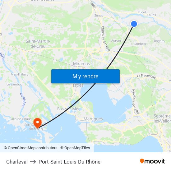 Charleval to Port-Saint-Louis-Du-Rhône map