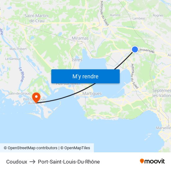 Coudoux to Port-Saint-Louis-Du-Rhône map