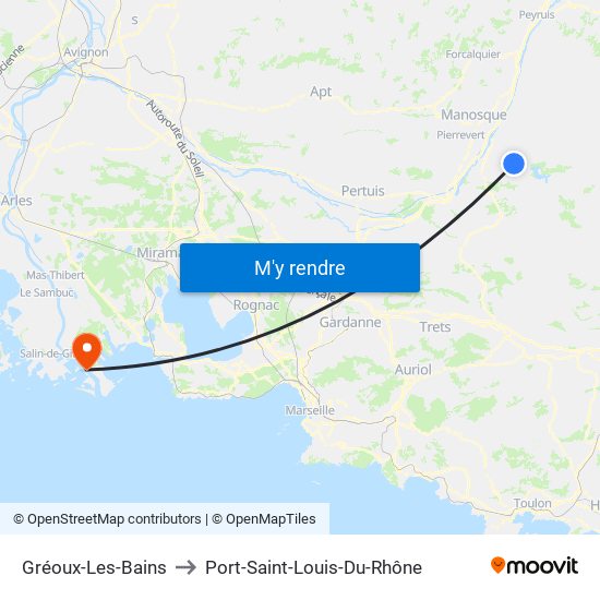 Gréoux-Les-Bains to Port-Saint-Louis-Du-Rhône map