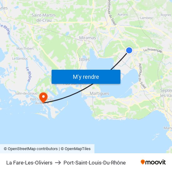 La Fare-Les-Oliviers to Port-Saint-Louis-Du-Rhône map