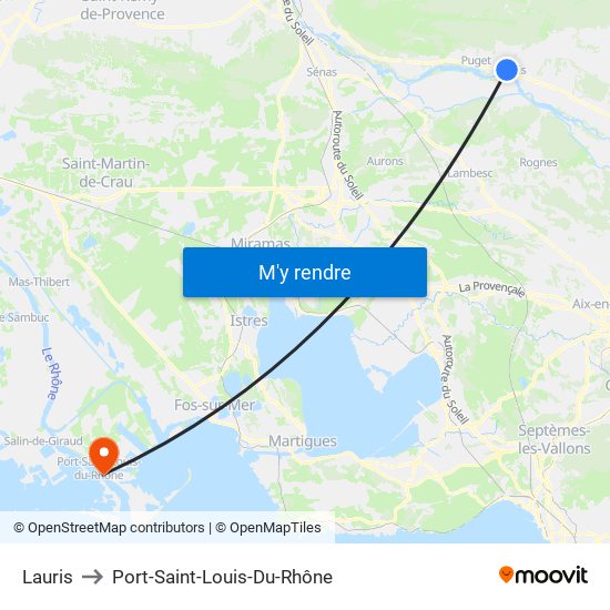 Lauris to Port-Saint-Louis-Du-Rhône map