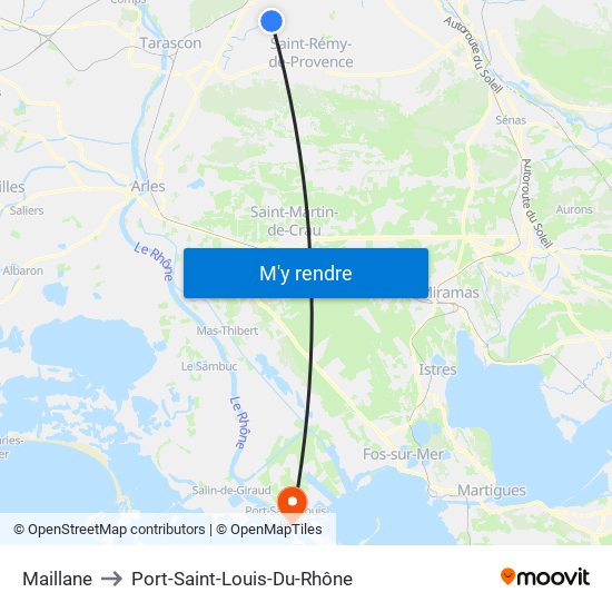 Maillane to Port-Saint-Louis-Du-Rhône map