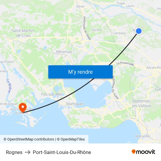 Rognes to Port-Saint-Louis-Du-Rhône map