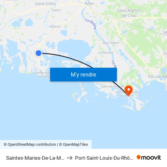 Saintes-Maries-De-La-Mer to Port-Saint-Louis-Du-Rhône map