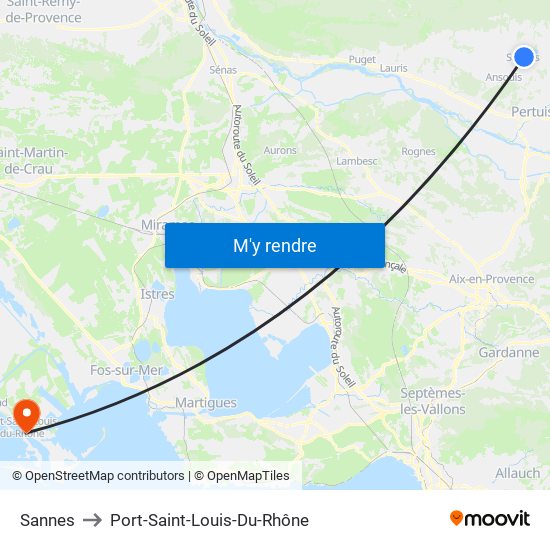 Sannes to Port-Saint-Louis-Du-Rhône map