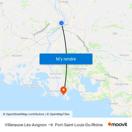 Villeneuve-Lès-Avignon to Port-Saint-Louis-Du-Rhône map