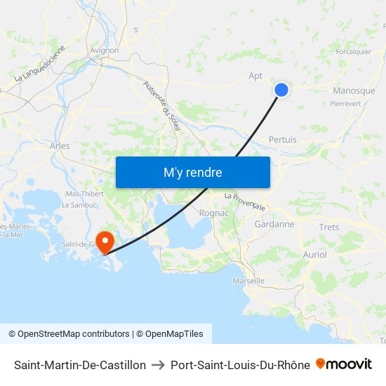 Saint-Martin-De-Castillon to Port-Saint-Louis-Du-Rhône map