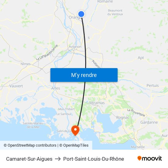 Camaret-Sur-Aigues to Port-Saint-Louis-Du-Rhône map
