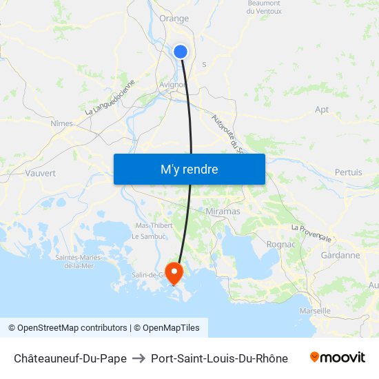 Châteauneuf-Du-Pape to Port-Saint-Louis-Du-Rhône map